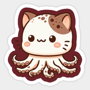 big head octopuss cat Sticker